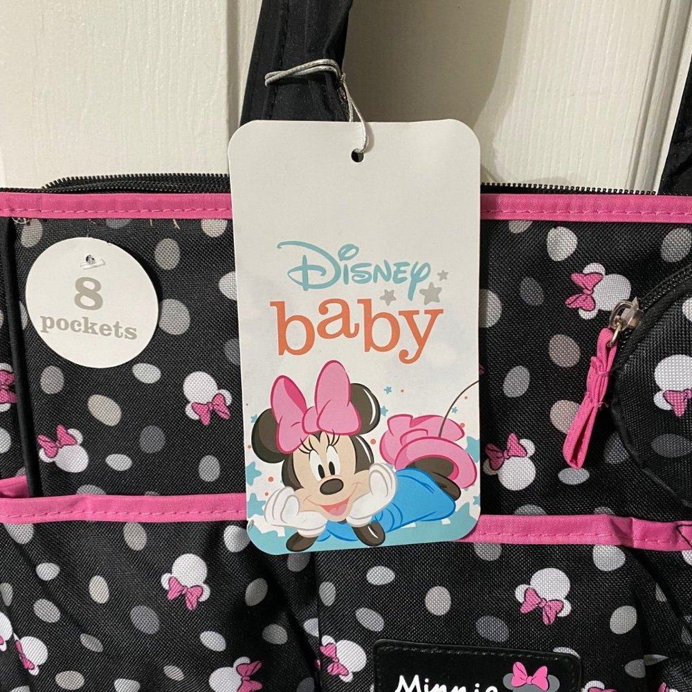 NWT Disney Baby Minnie Mouse Diaper Bag Set